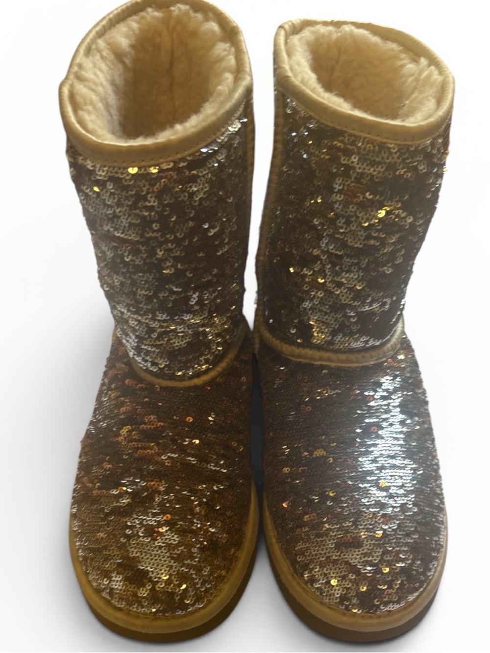 UGG Gold Sequin Boots size 8